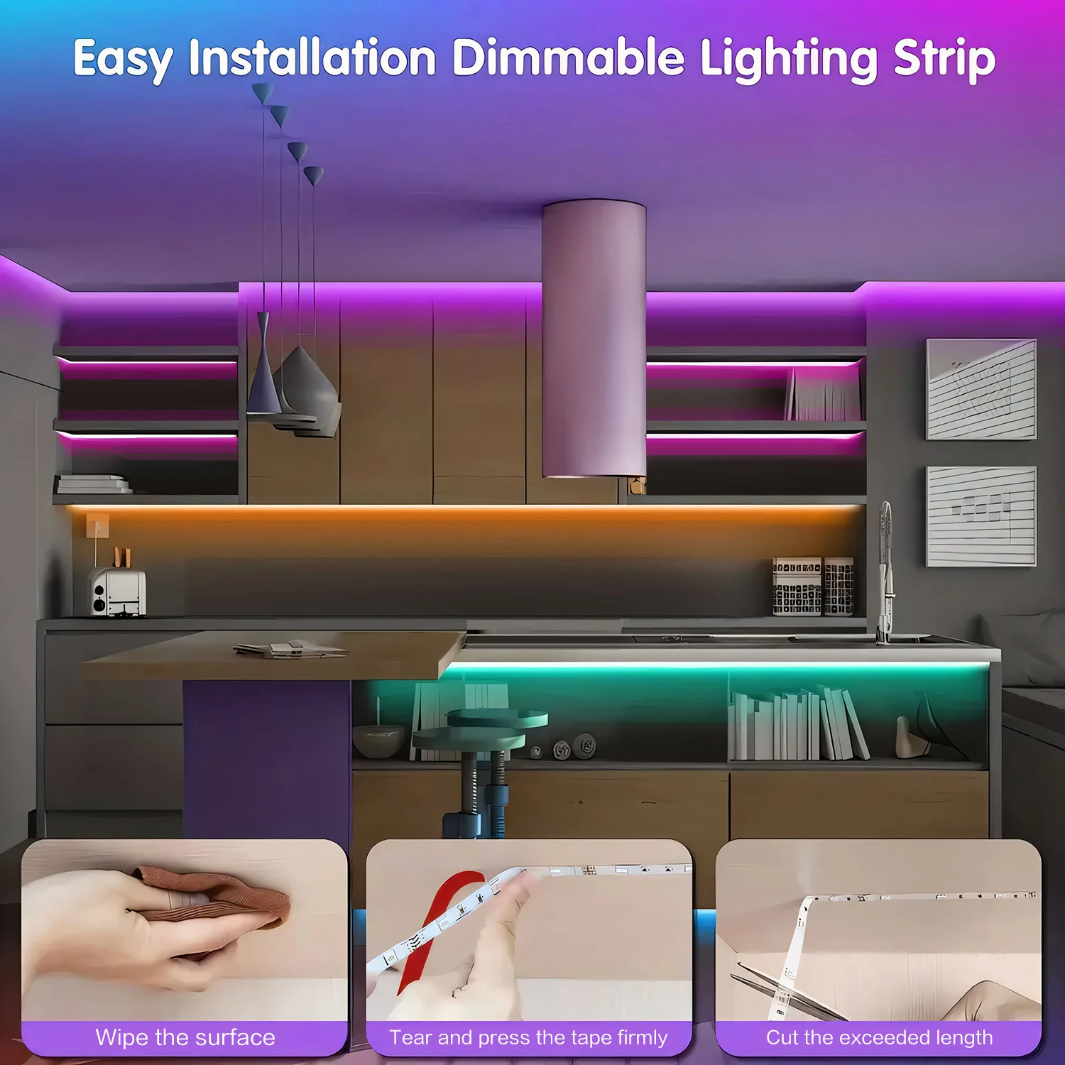 LED Smart Strip Light, App&44-Key Remote Control - Image 6