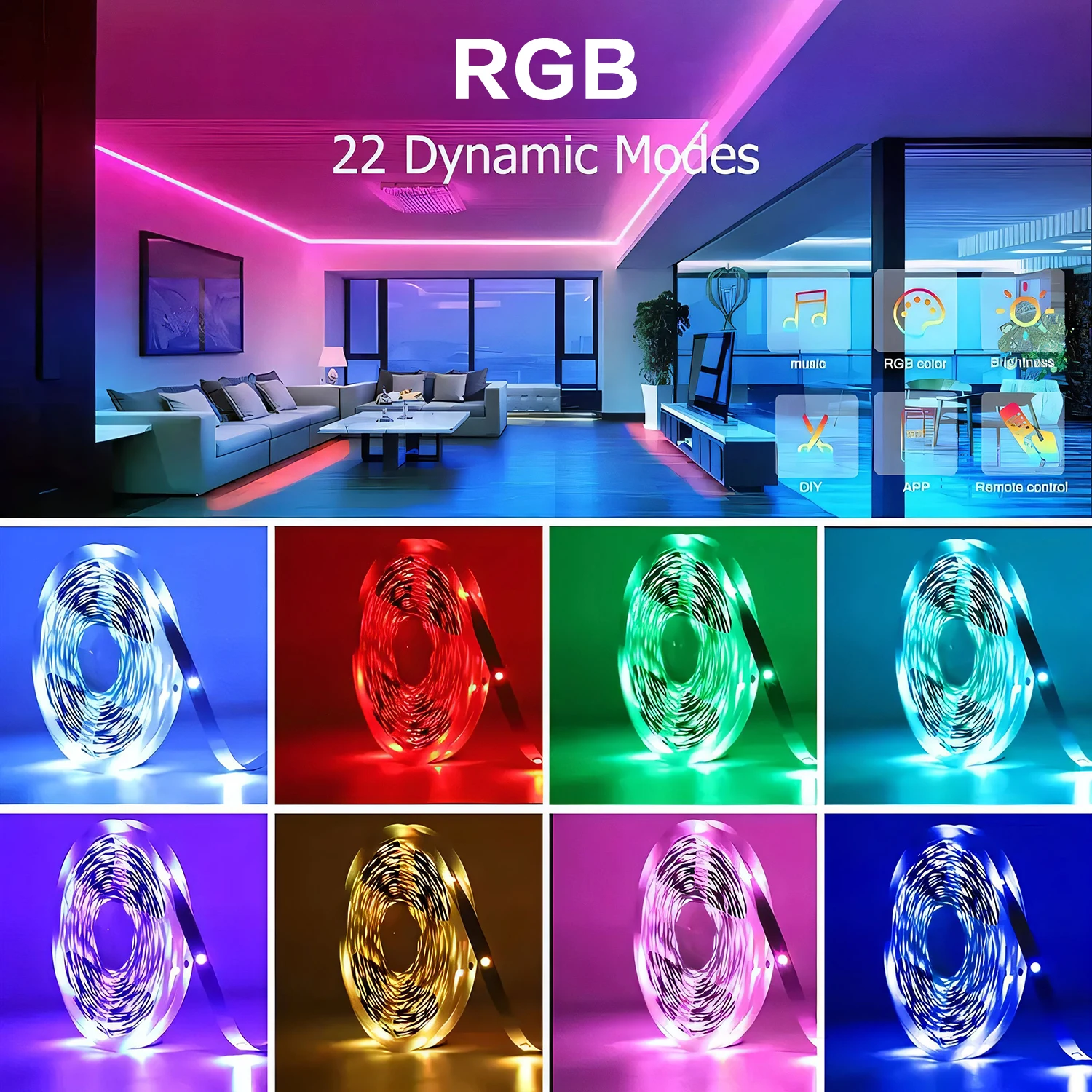 LED Smart Strip Light, App&44-Key Remote Control - Image 3