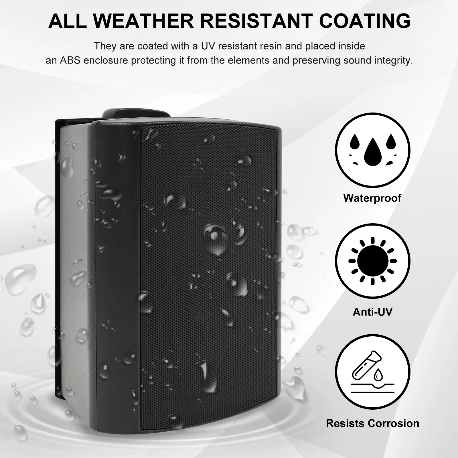 2PCS 4'' 200W Passive Wired Outdoor Speakers - Image 4