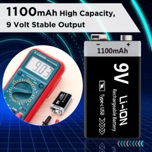 9V Rechargeable Battery  Type-C Rechargeable - Thumbnail Image 6