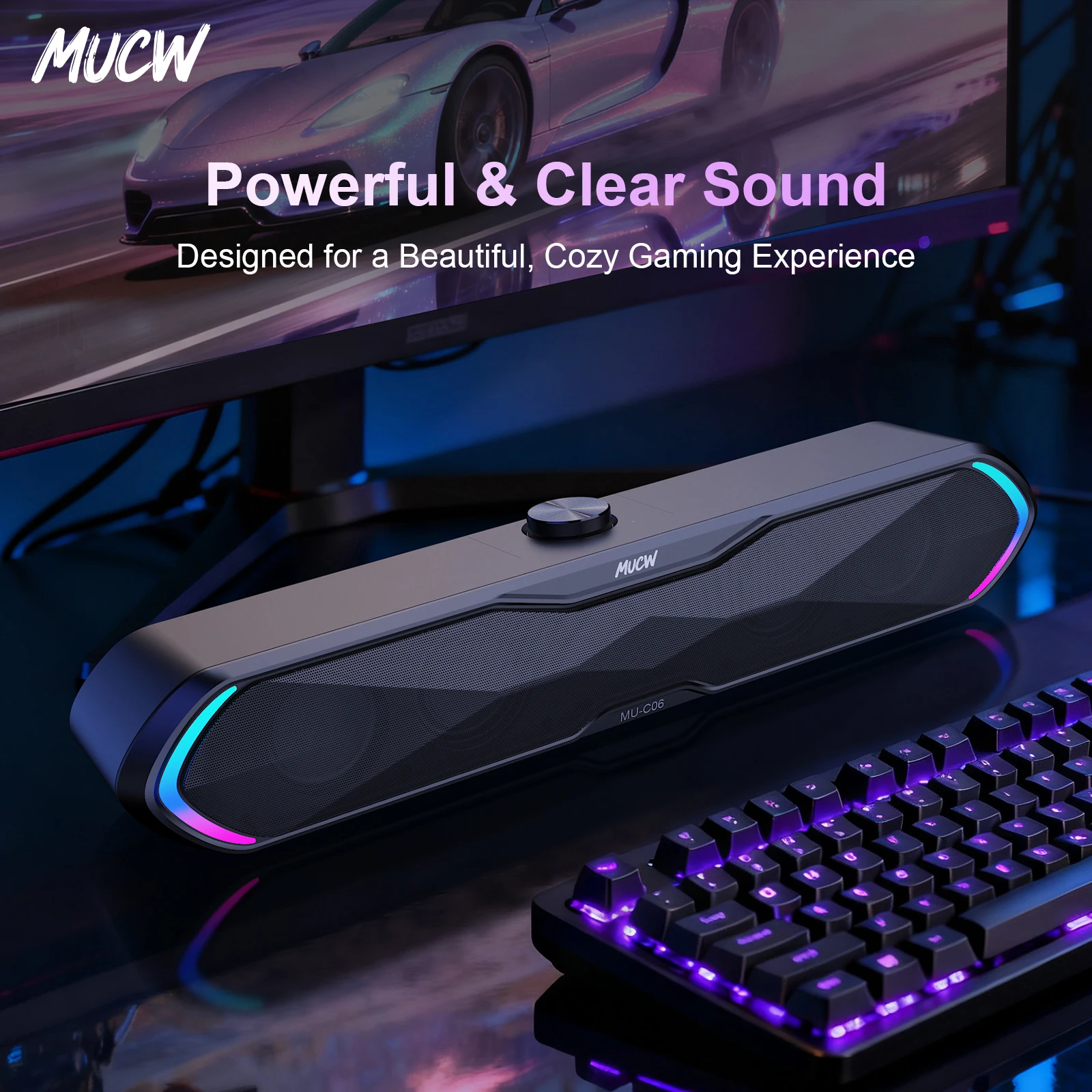 Computer Speakers for Monitor RGB Gaming Soundbar - Image 5