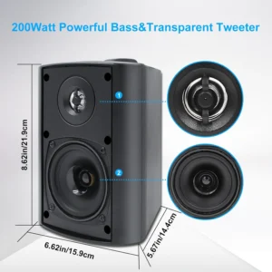 2PCS 4'' 200W Passive Wired Outdoor Speakers - Thumbnail Image 5