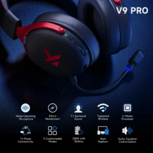 V9 Pro Wireless Gaming Headset - Thumbnail Image 5