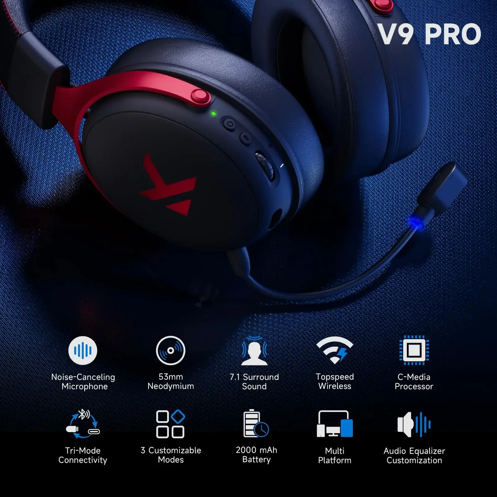 V9 Pro Wireless Gaming Headset - Image 5