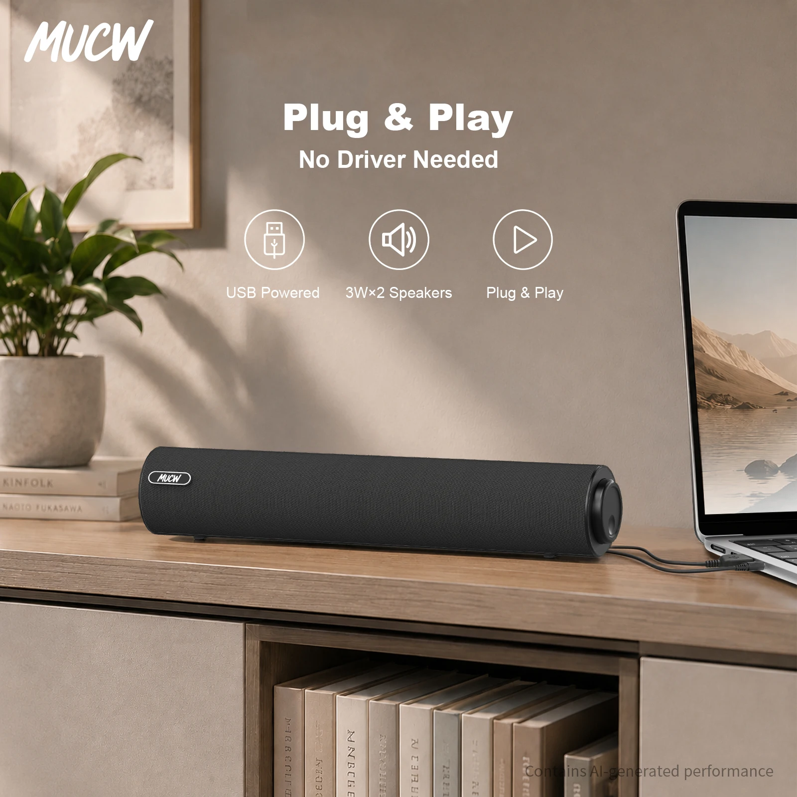 Minimalist Wired Computer Soundbar - Image 5