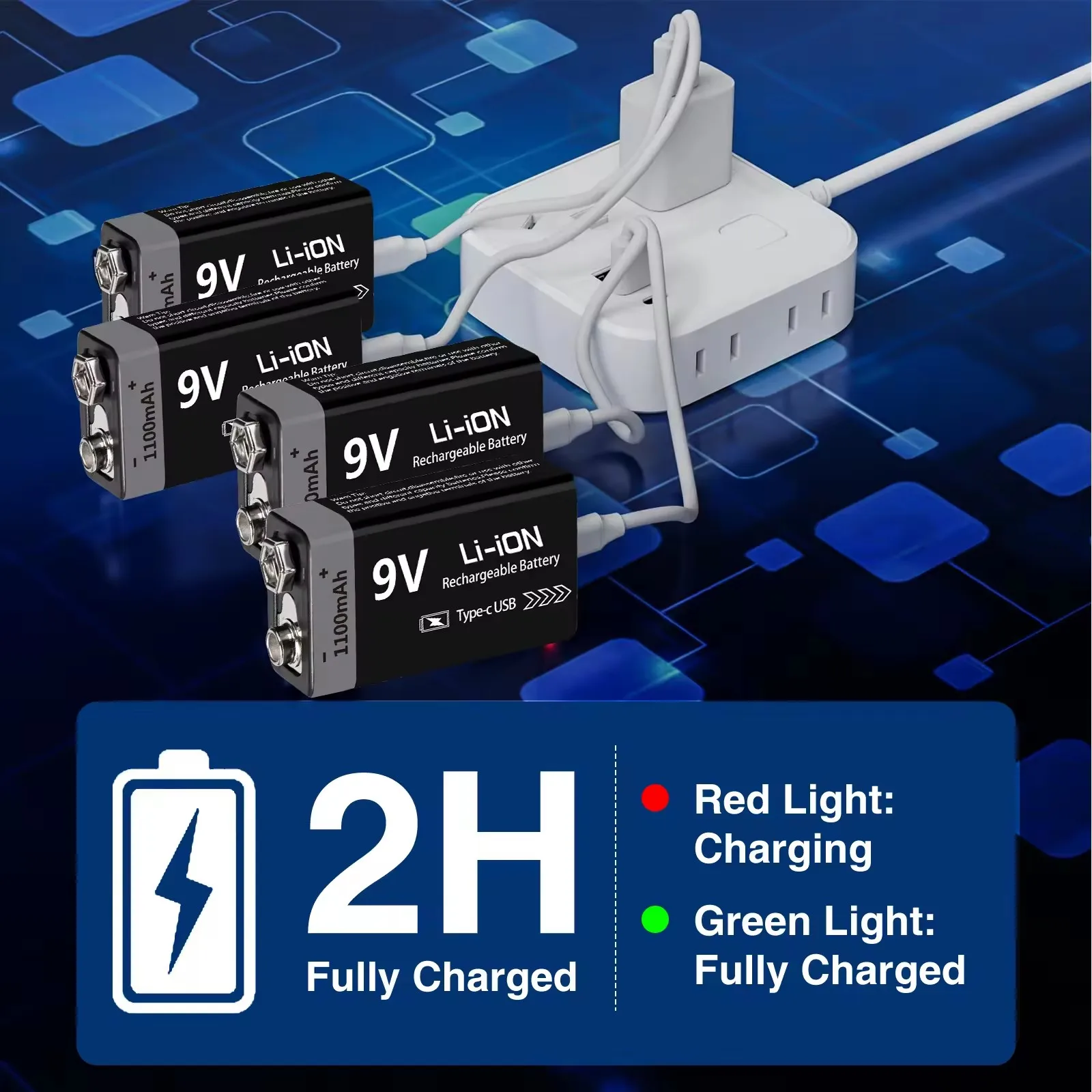 9V Rechargeable Battery  Type-C Rechargeable - Image 5