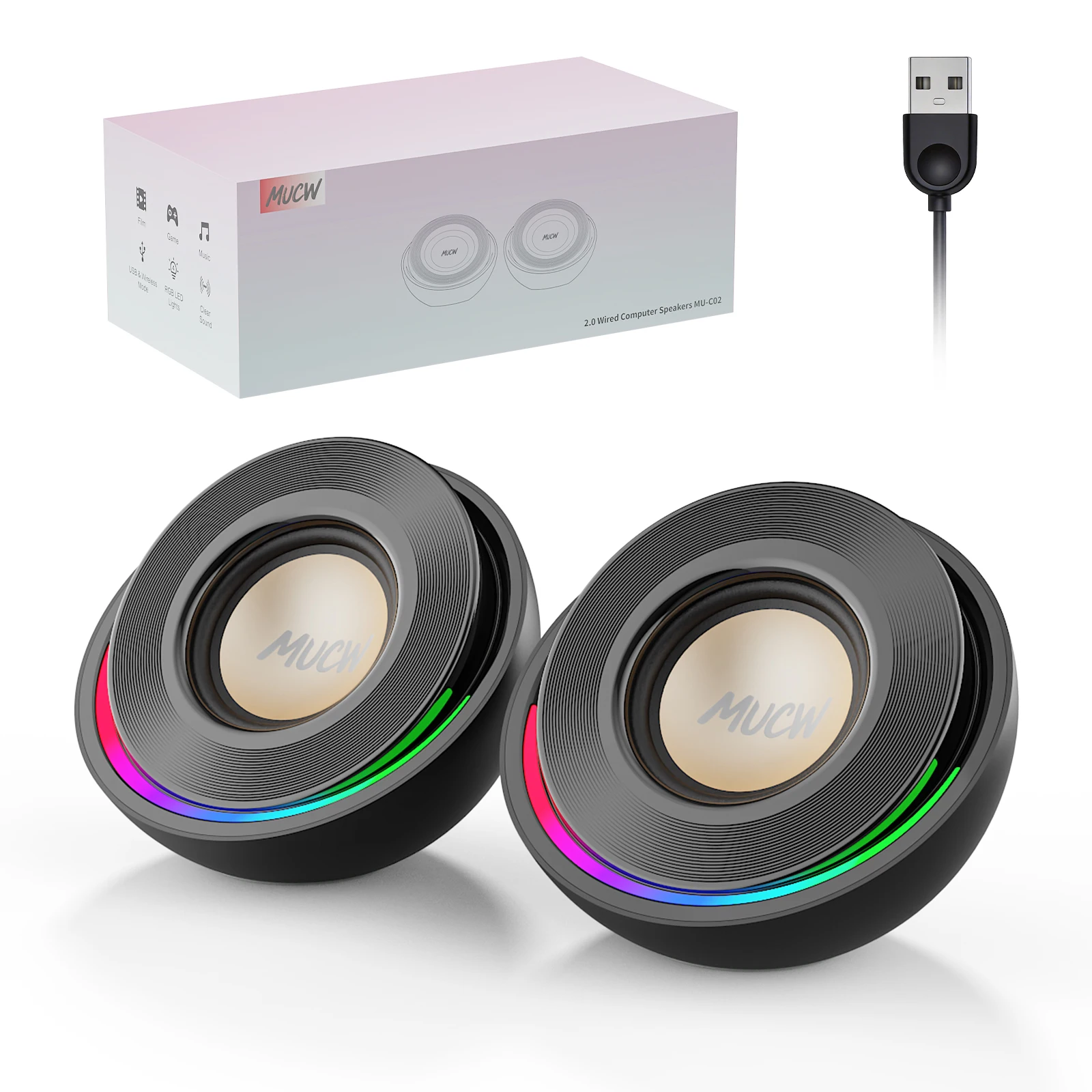2‑Pack Desktop Speakers 52mm Full‑Range - Image 5
