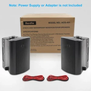 2PCS 4'' 200W Passive Wired Outdoor Speakers