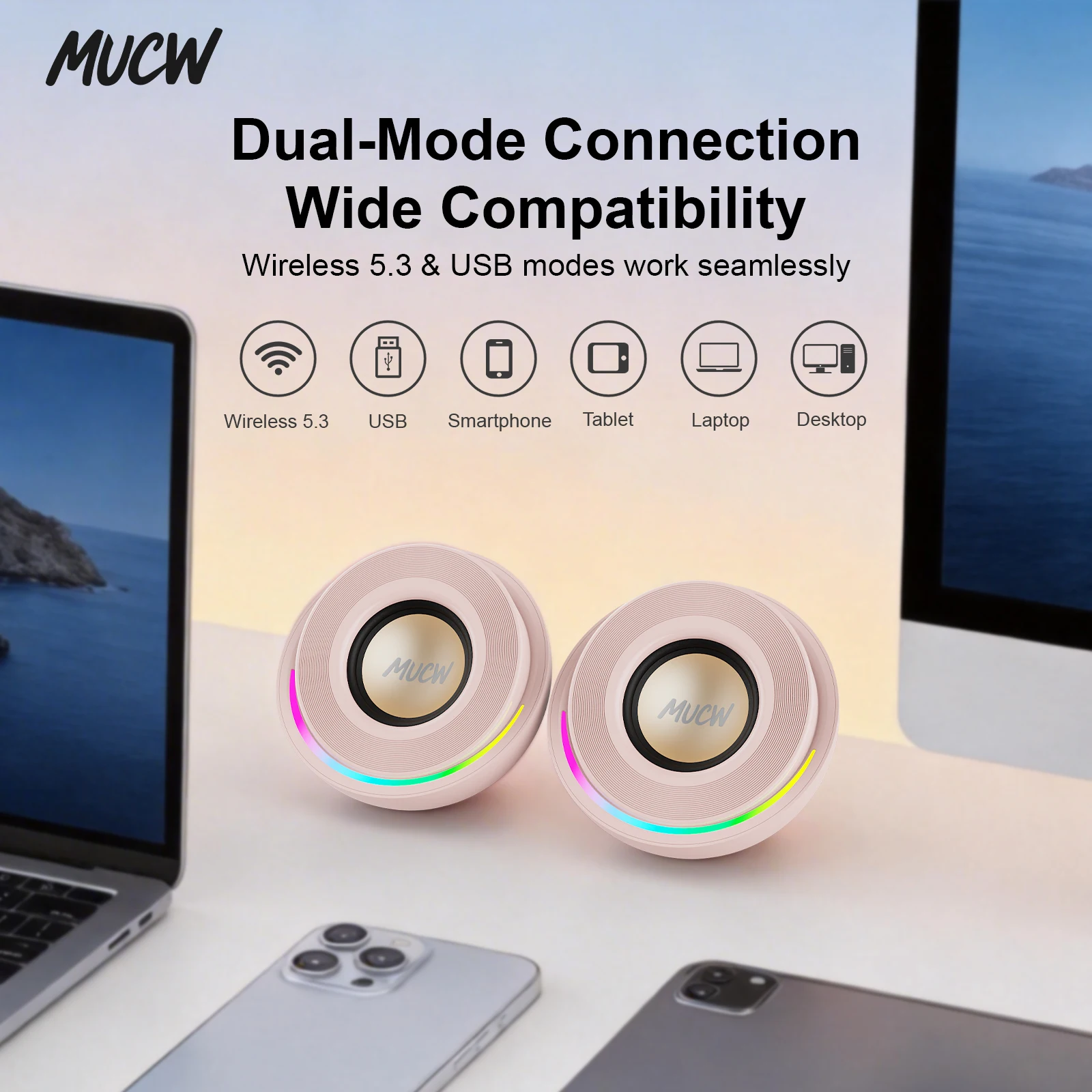 2‑Pack Desktop Speakers 52mm Full‑Range - Image 2